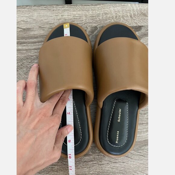 NEW Proenza Schouler Brown Lambskin Leather Pipe Sandal Slides EU 39.5 - Picture 8 of 10
